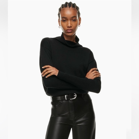Wilfred Cyprie Merino Wool Mockneck Sweater Black Size Small Aritzia #56718 - Picture 10 of 10